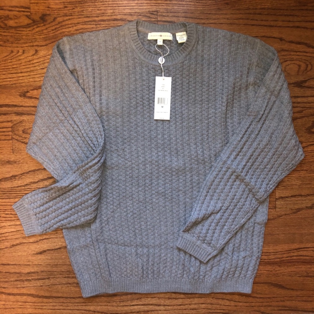 Joseph Abboud Men’s NWT 100% Merino Wool Gray Crew Neck Sweater Medium